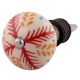 Red Leaf Ceramic Floral Wine Stopper